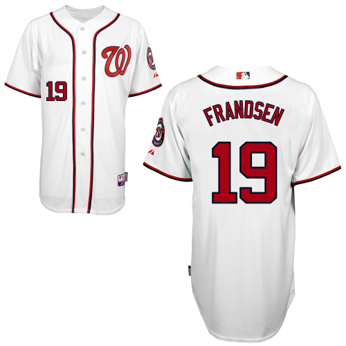 Kevin Frandsen #19 MLB Jersey-Washington Nationals Men's Authentic Home White Cool Base Baseball Jersey
